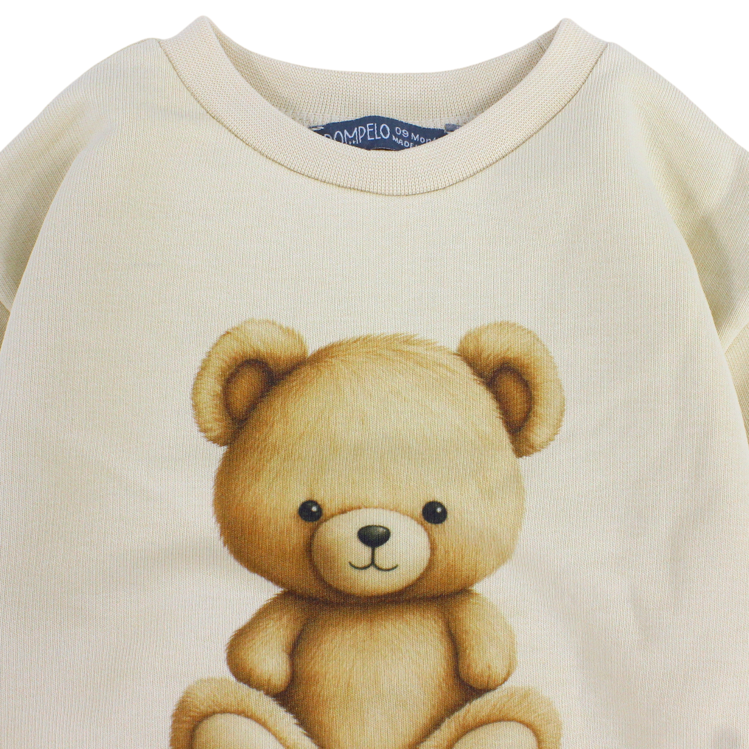 Baby Girls Cotton T-Shirt – Teddy Bear Print