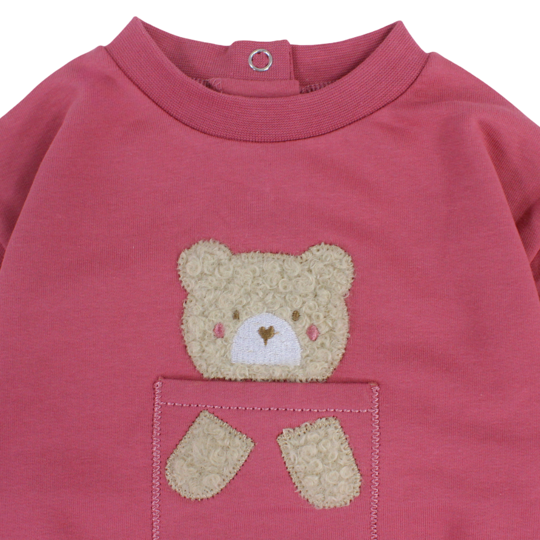 Baby Girls Cotton Blouse – Dusty Pink Print