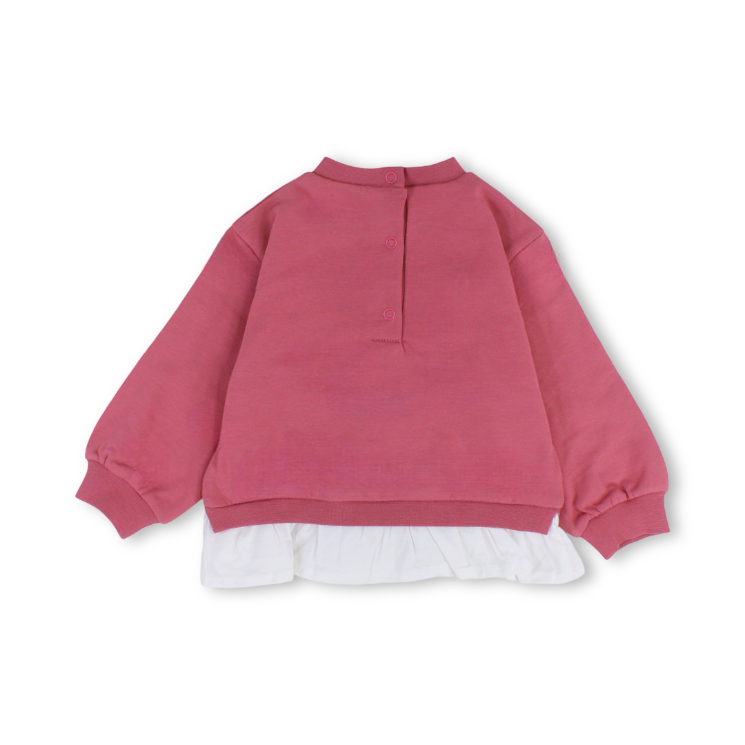 Baby Girls Cotton Blouse – Dusty Pink Print