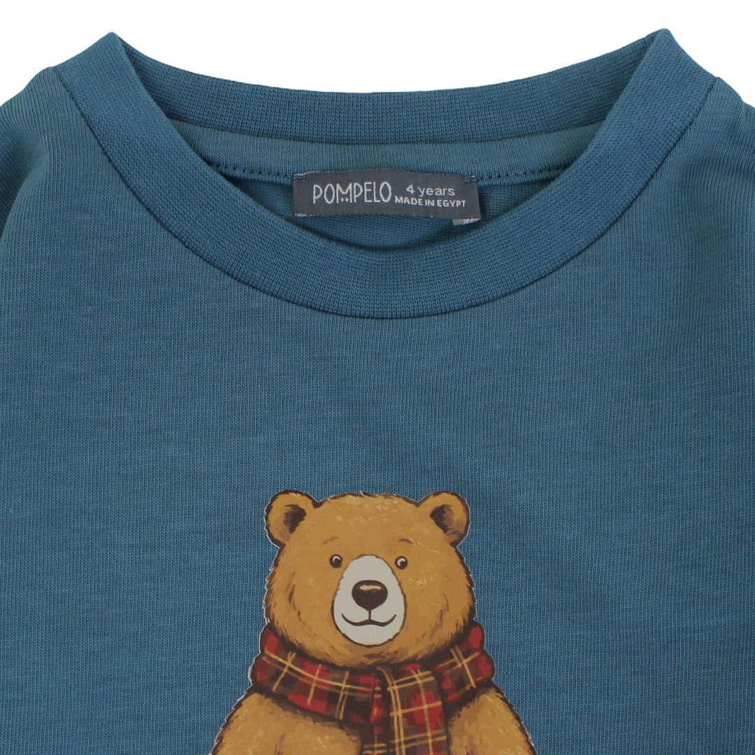 Boys Cotton Long-Sleeved T-Shirt – Teddy Bear Print