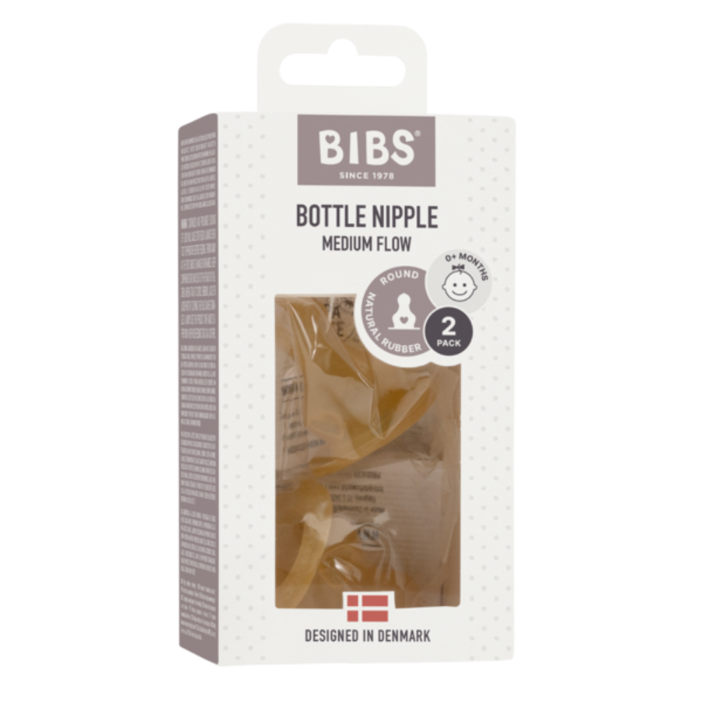 BIBS Bottle Nipple 2 PACK Latex Medium Flow