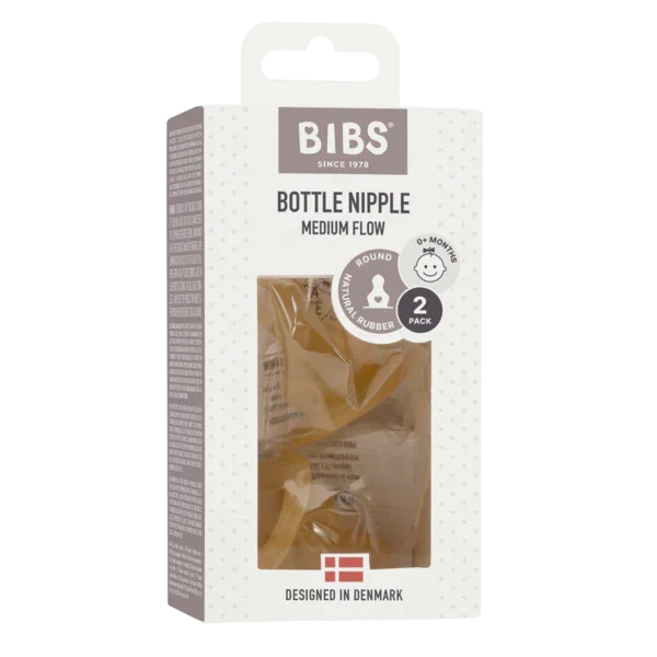 2 of Pack - BIBS Bottle Nipple Latex Fast Flow - Baby Essentials - Kangs World Egypt