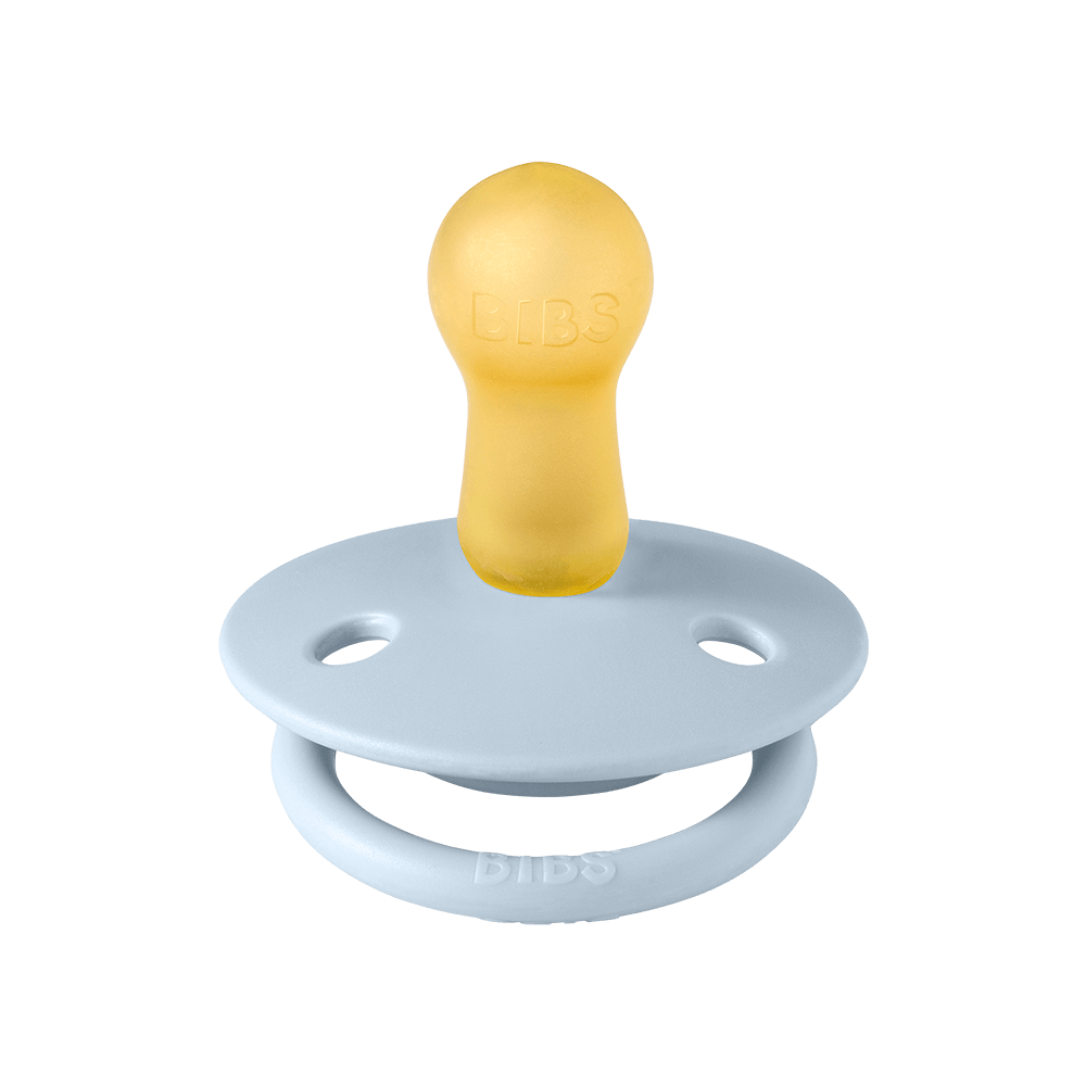 BIBS Baby Pacifier De Lux Round Latex Size 1 - Baby Blue