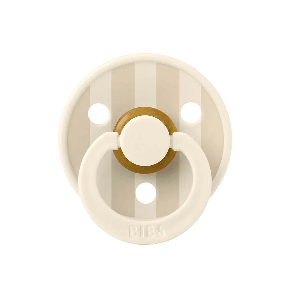 Pack of 2 - BIBS Pacifier Studio Colour Pin Latex Size 2 Ivory Vanilla Mix