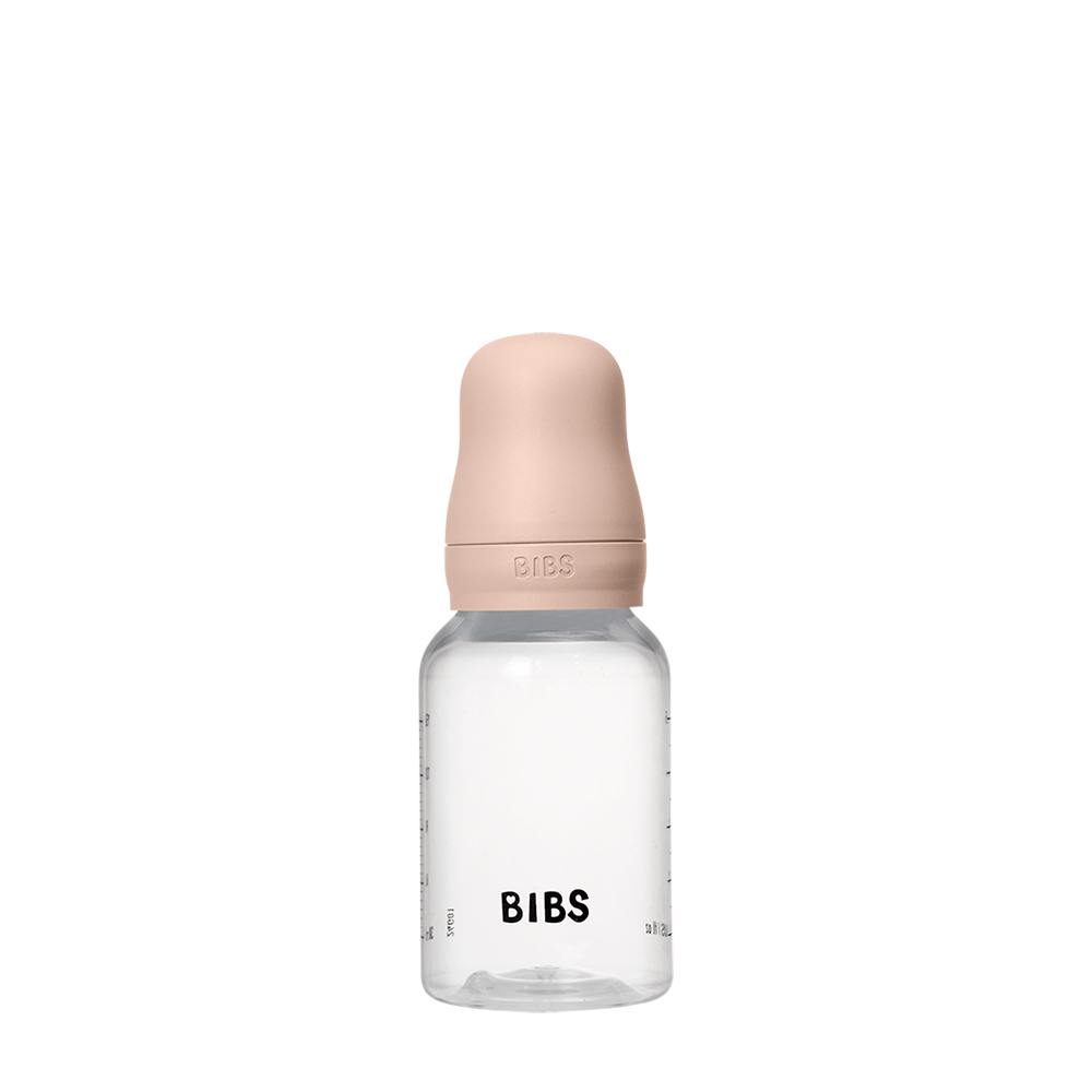 BIBS Round Silicone Baby Bottle 1-Pack 150 ml Slow Flow – Blush