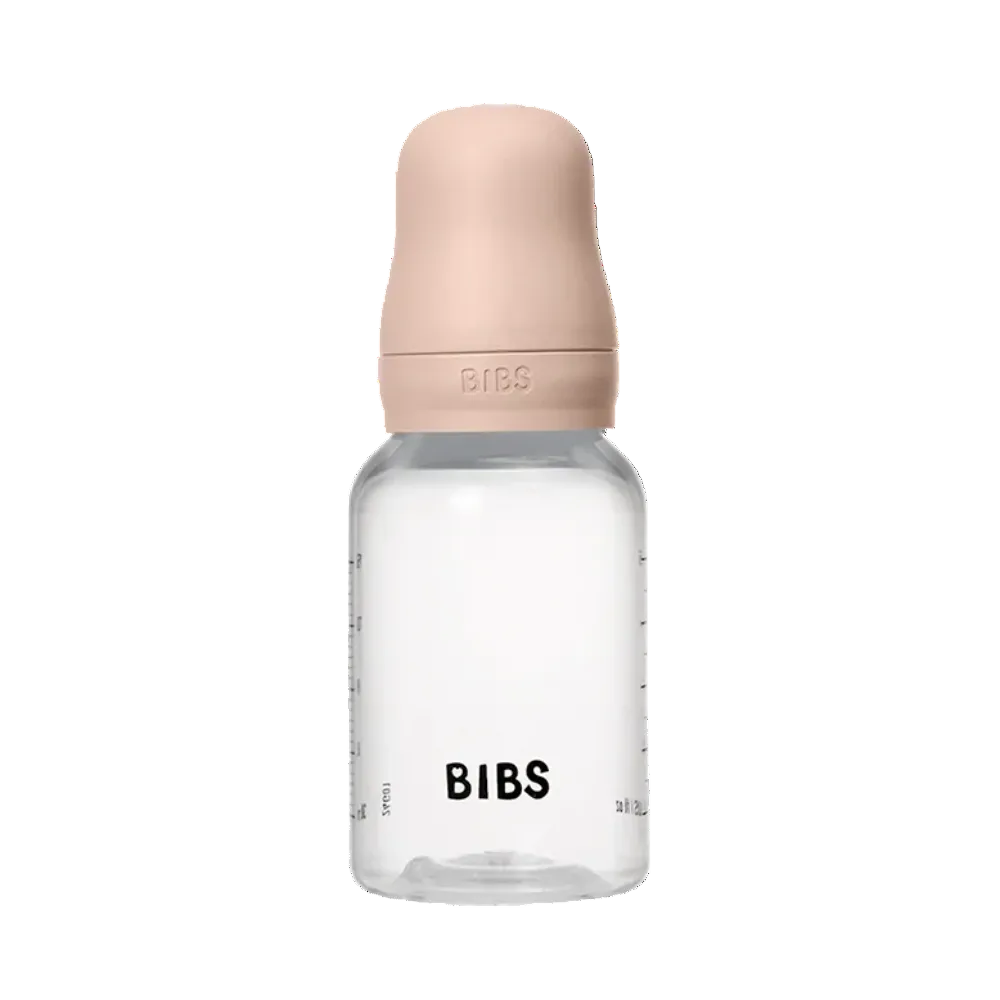 BIBS Round Silicone Baby Bottle 1-Pack 150ml Slow Flow – Blush - Baby Essentials