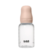 BIBS Round Silicone Baby Bottle 1-Pack 150ml Slow Flow – Blush - Baby Essentials