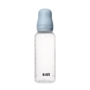 BIBS Round Silicone Baby Bottle 1-Pack 270 ml Medium Flow - Baby Blue