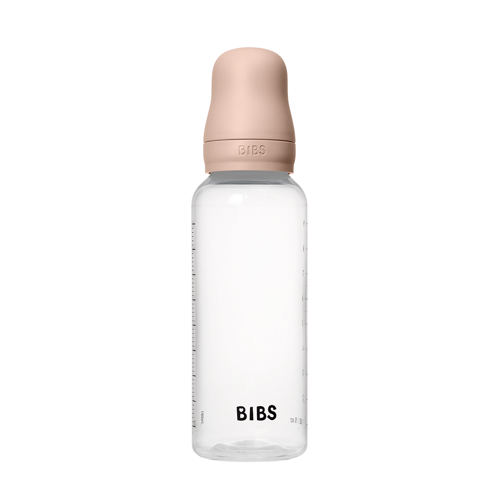 BIBS Round Silicone Baby Bottle 1-Pack 270 ml Medium Flow – Blush