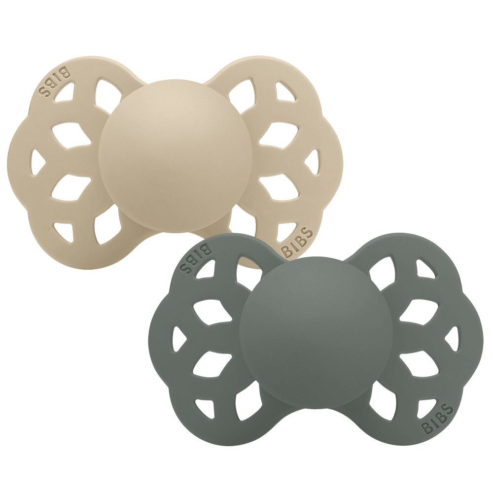 Baby Infinity Pacifier 2-Pack Symmetrical Silicone Size 1 – Vanilla/Pine