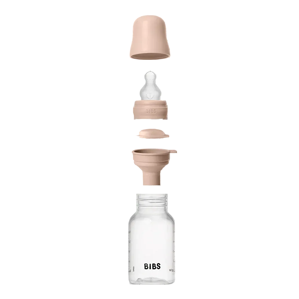 BIBS Round Silicone Baby Bottle 1-Pack 150ml Slow Flow – Blush