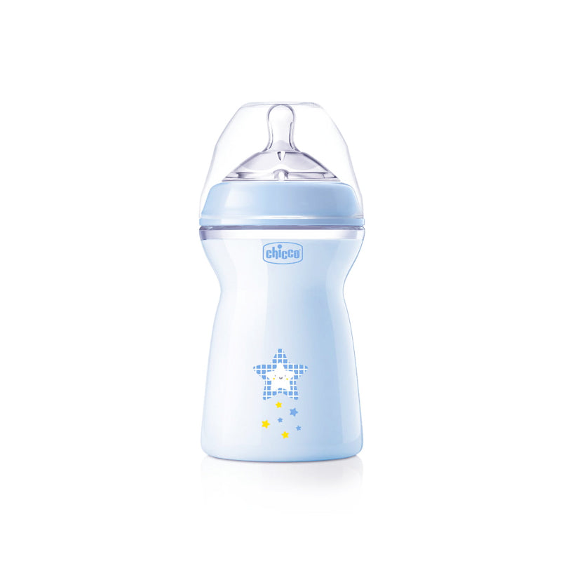 Blue Chicco Natural Feeling Bottle Fast Flow 330 ml (6+ Months)
