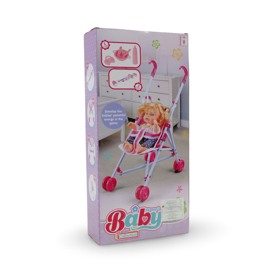 Baby Collection Deluxe Baby Doll with Stroller Playset