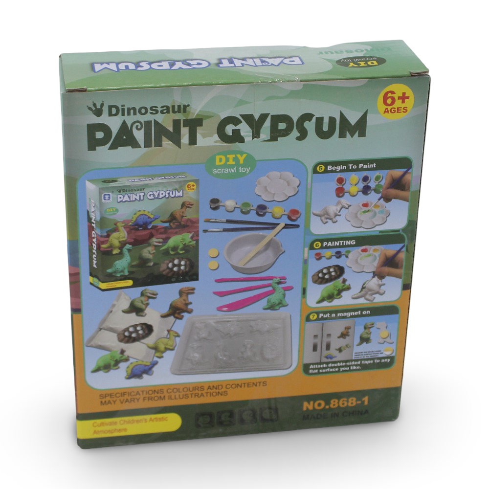 Dinosaur Paint Gypsum DIY Art Set – 6 Pieces
