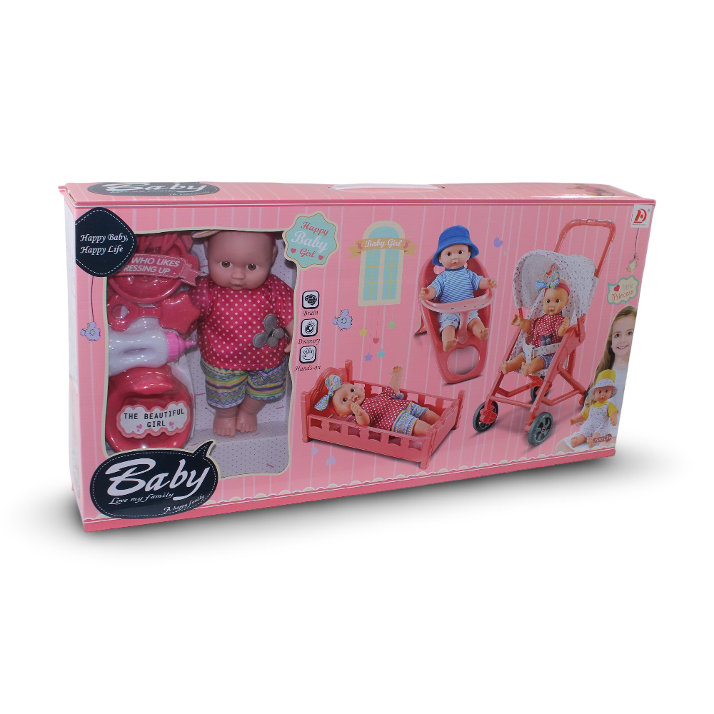 Baby Doll Playset with Accessories – 3-in-1 Set (35 cm) - Toys - OKO