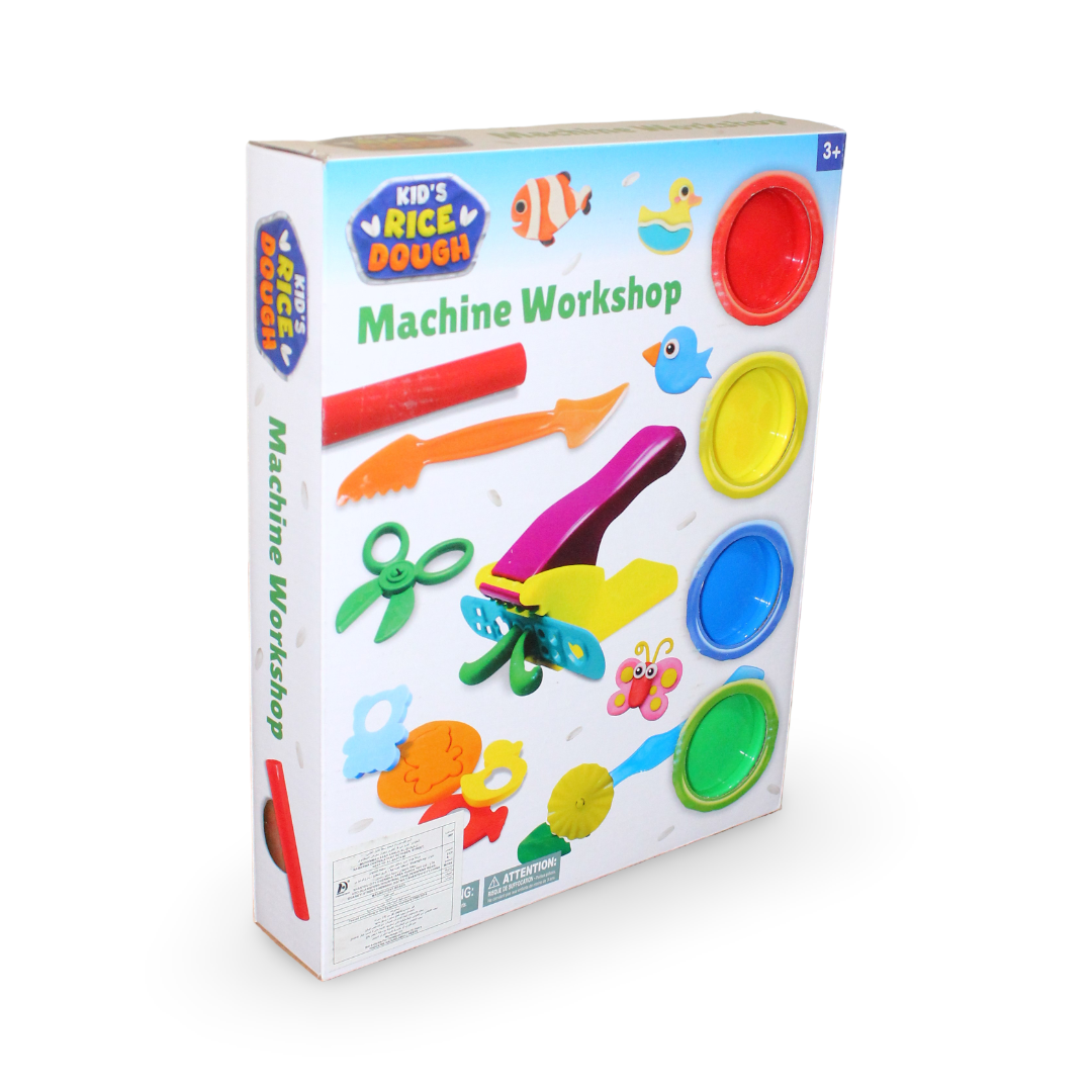 Kids Rice Dough Machine Workshop Play Set with 4 Dough Cups - Toys - OKO