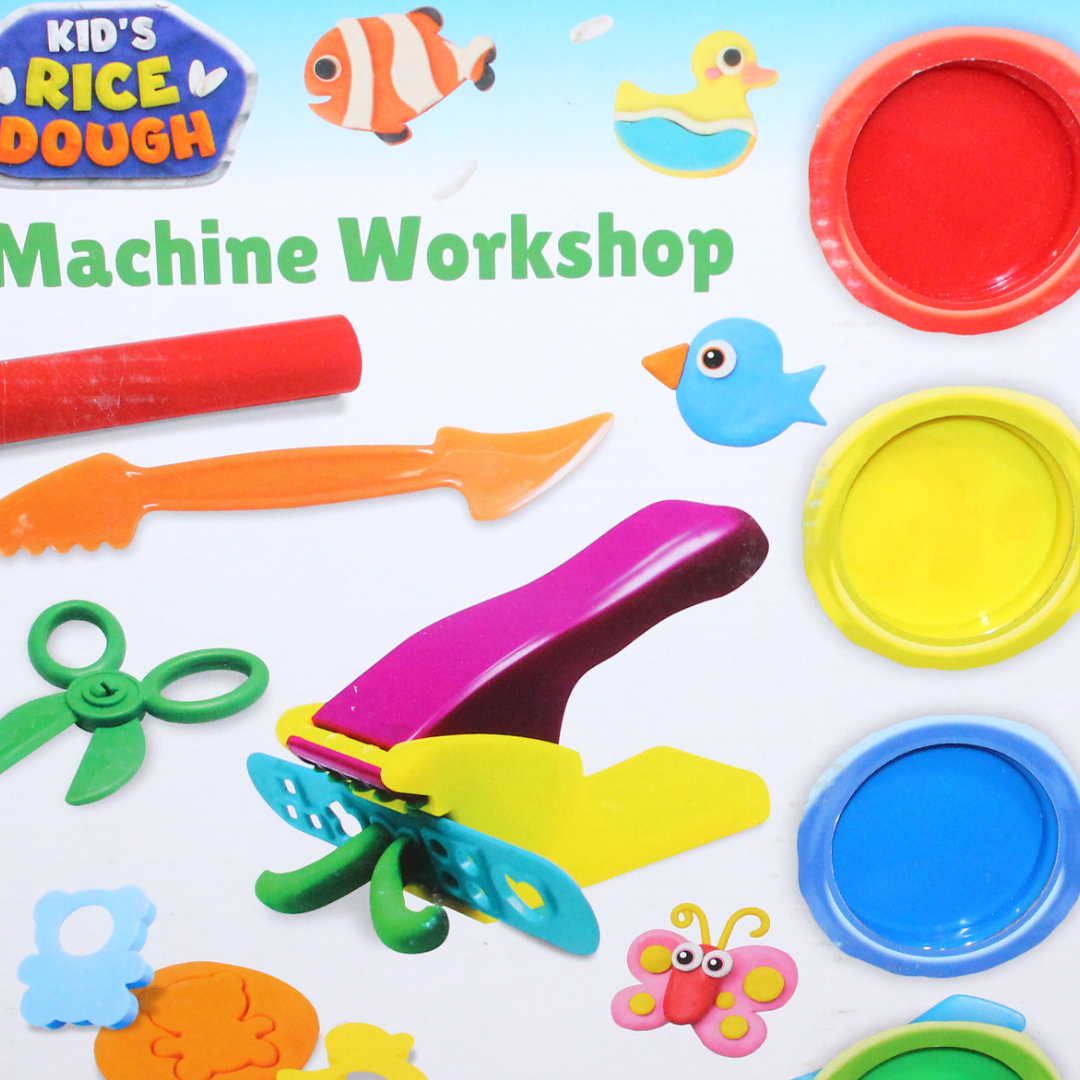 Kids Rice Dough Machine Workshop Play Set with 4 Dough Cups