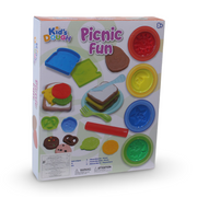 Kids Dough Picnic Fun Play Set – 4 Dough Cups with Toast Molds