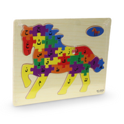 Wooden Jigsaw Puzzle with Arabic & English Letters – Horse Shape