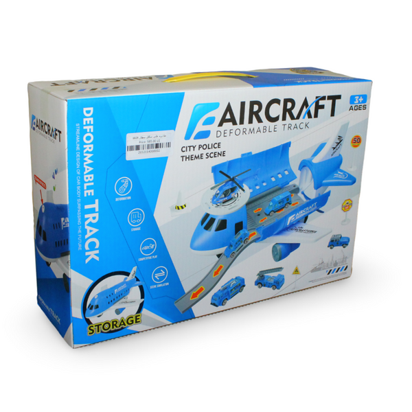 Police Aircraft Transport Playset – Blue