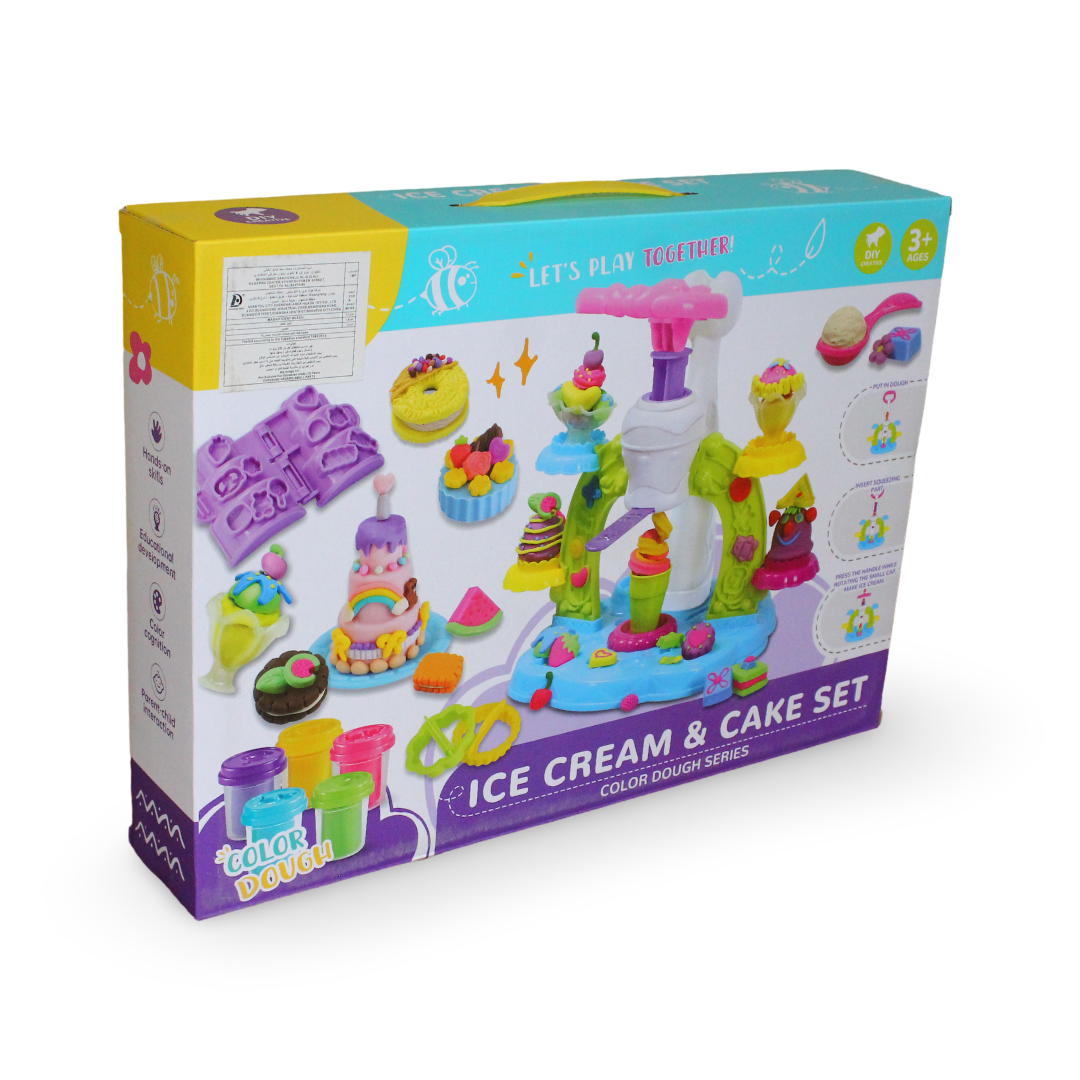 DIY Ice Cream & Cake Dough Playset with Ice Cream Machine – 5 Dough Cups - Toys - OKO