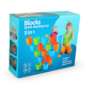 Stacking Cups Educational Playset – 22 Pieces
