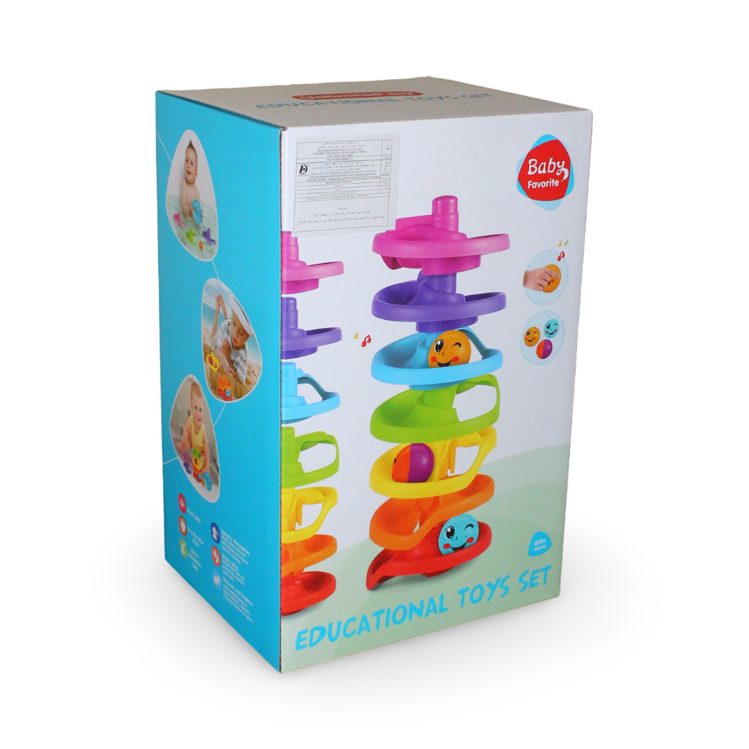 Baby Ball Drop Tower Track Set – 7-Level Rolling Ball Toy with 3 Balls