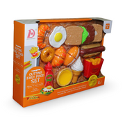 Cutting Fast Food Breakfast & Hot Dog Play Set – 20 Pieces