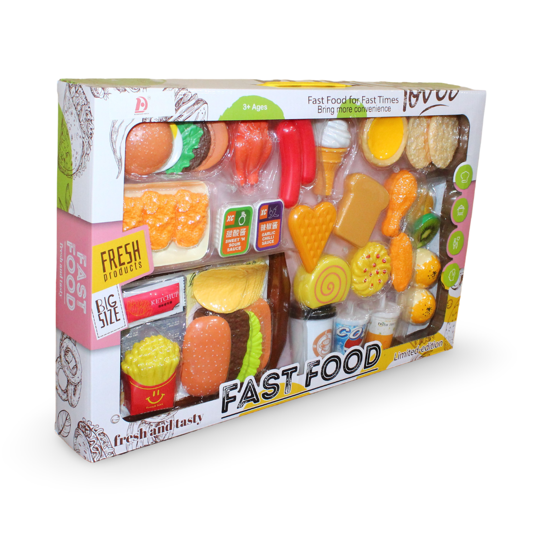Fast Food Play Set with Ice Cream – 44 Pieces - Toys - OKO