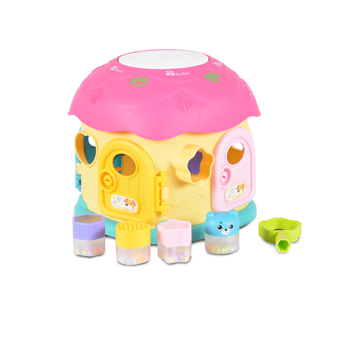 Abero Fantastic Mushroom House Shape Sorter Toy – Yellow - Toys