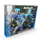 Police Parking Garage Playset with 6 Vehicles, Helicopter & Accessories – 86 Pcs