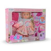 Baby Collection Lovely Deluxe Baby Doll with Accessories Playset 30cm