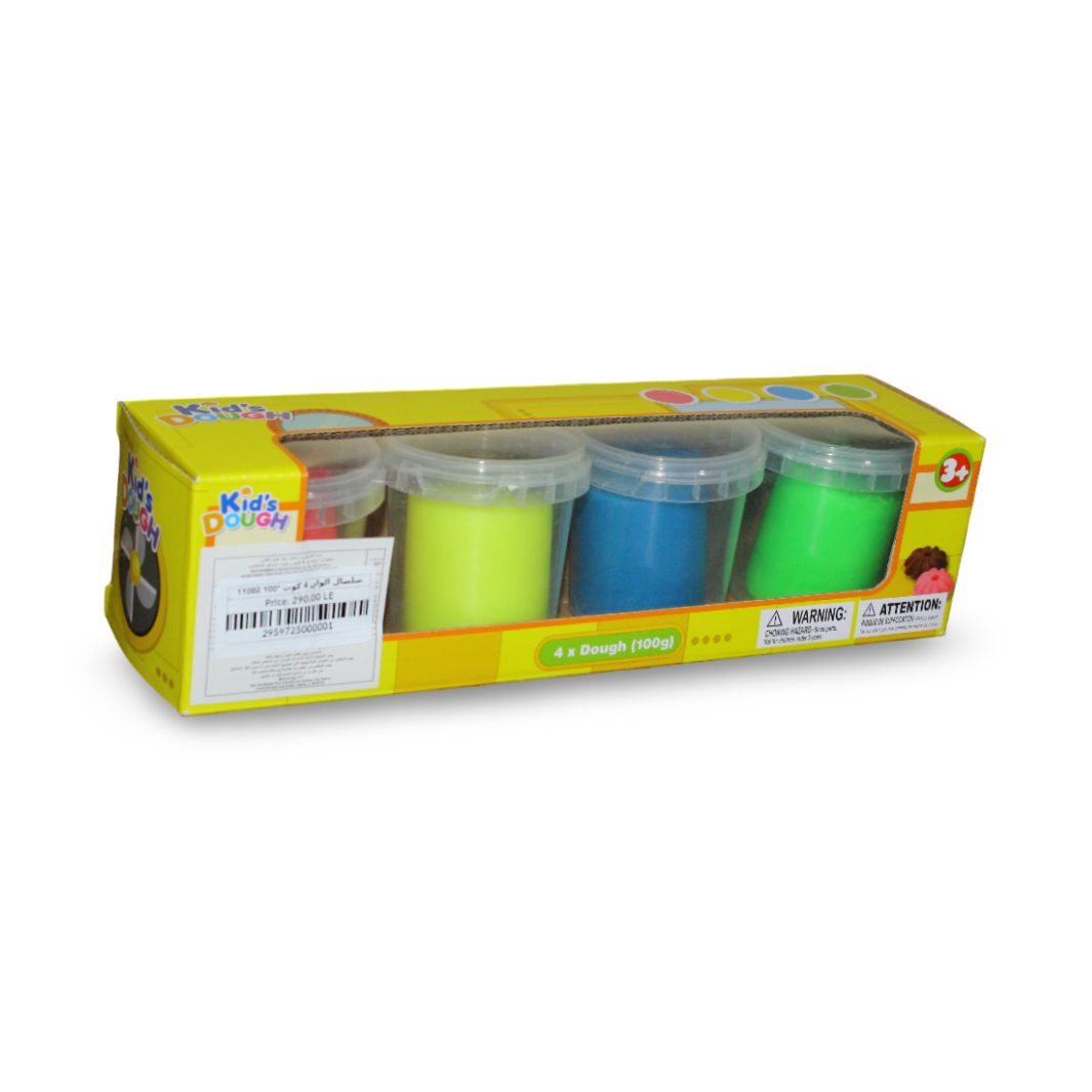 Kids Dough Modeling Set – 4 Cups (100g Each) - Toys - OKO