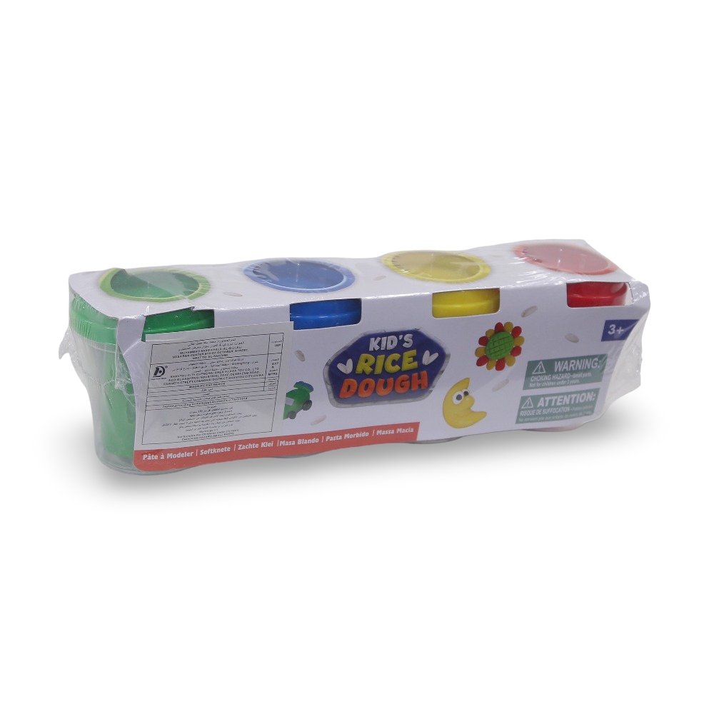 Kid’s Rice Dough – Soft Modeling Dough Set with 4 Cups - Toys - OKO