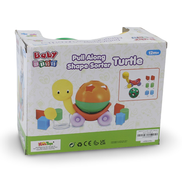 Pull Along Shape Sorter Turtle – Educational Baby Toy (14 Pieces)