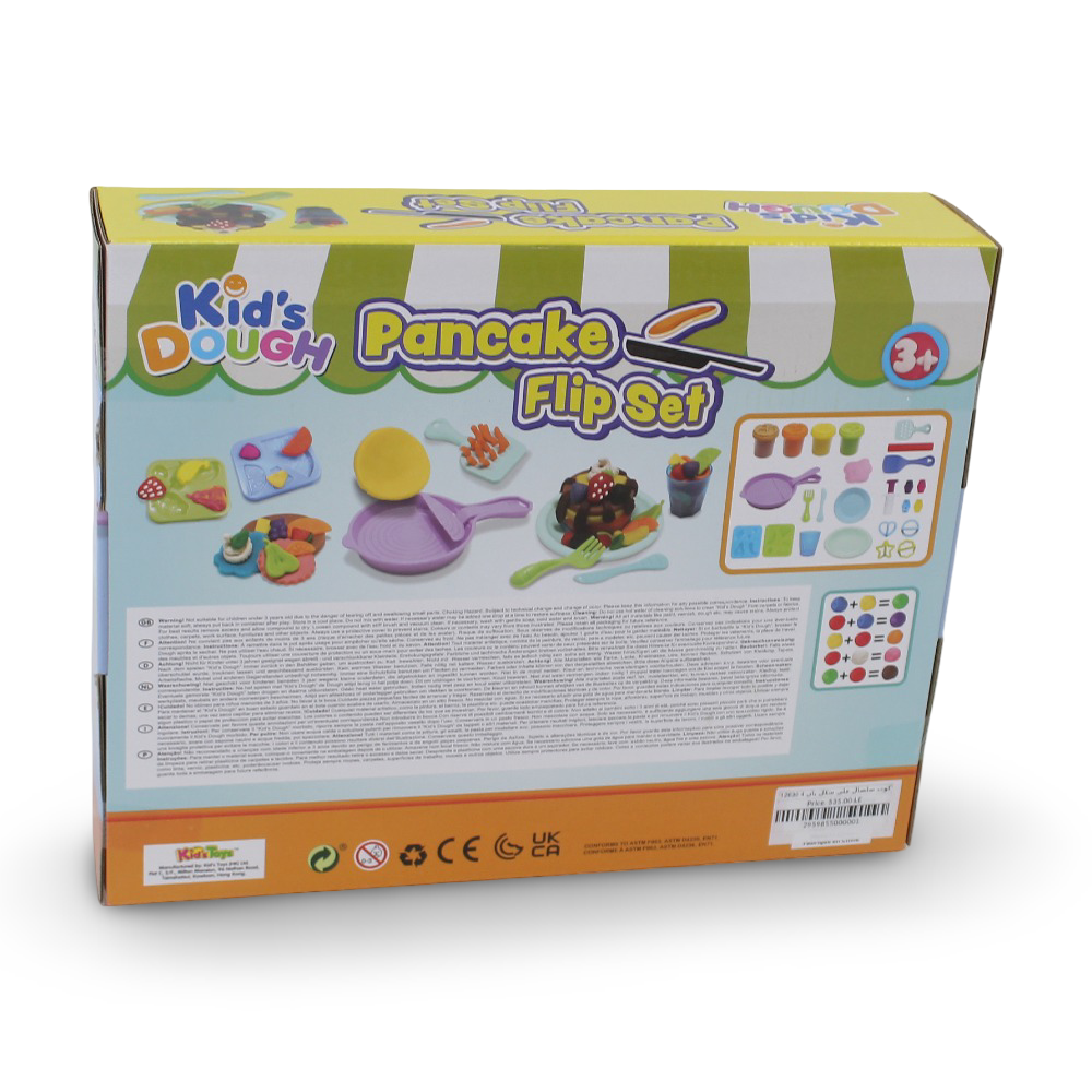 Kid’s Dough Pancake Flip Set – 4 Dough Cups with Accessories