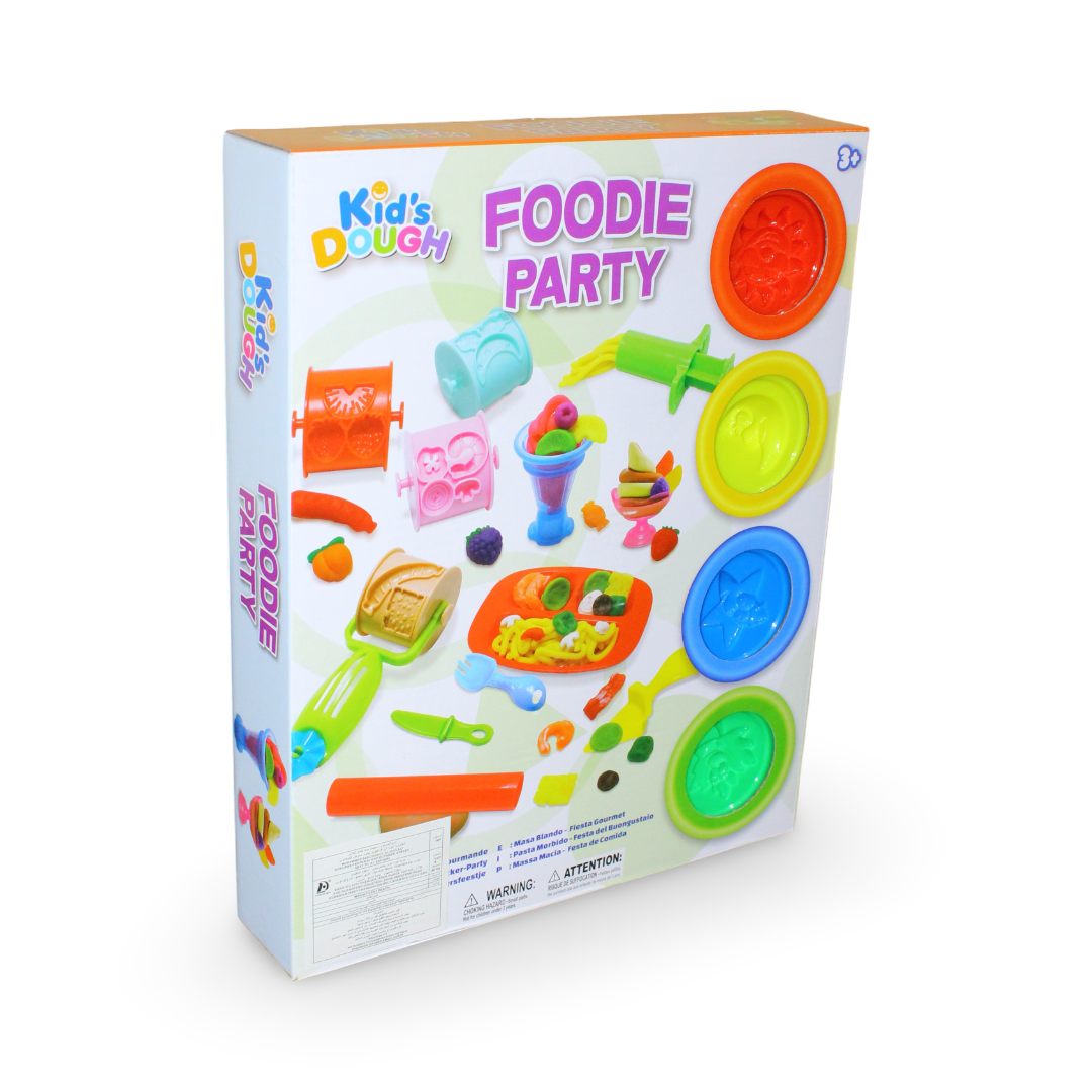 Kids Dough Foodie Party Set with Pasta Maker & 4 Dough Cups - Toys - OKO