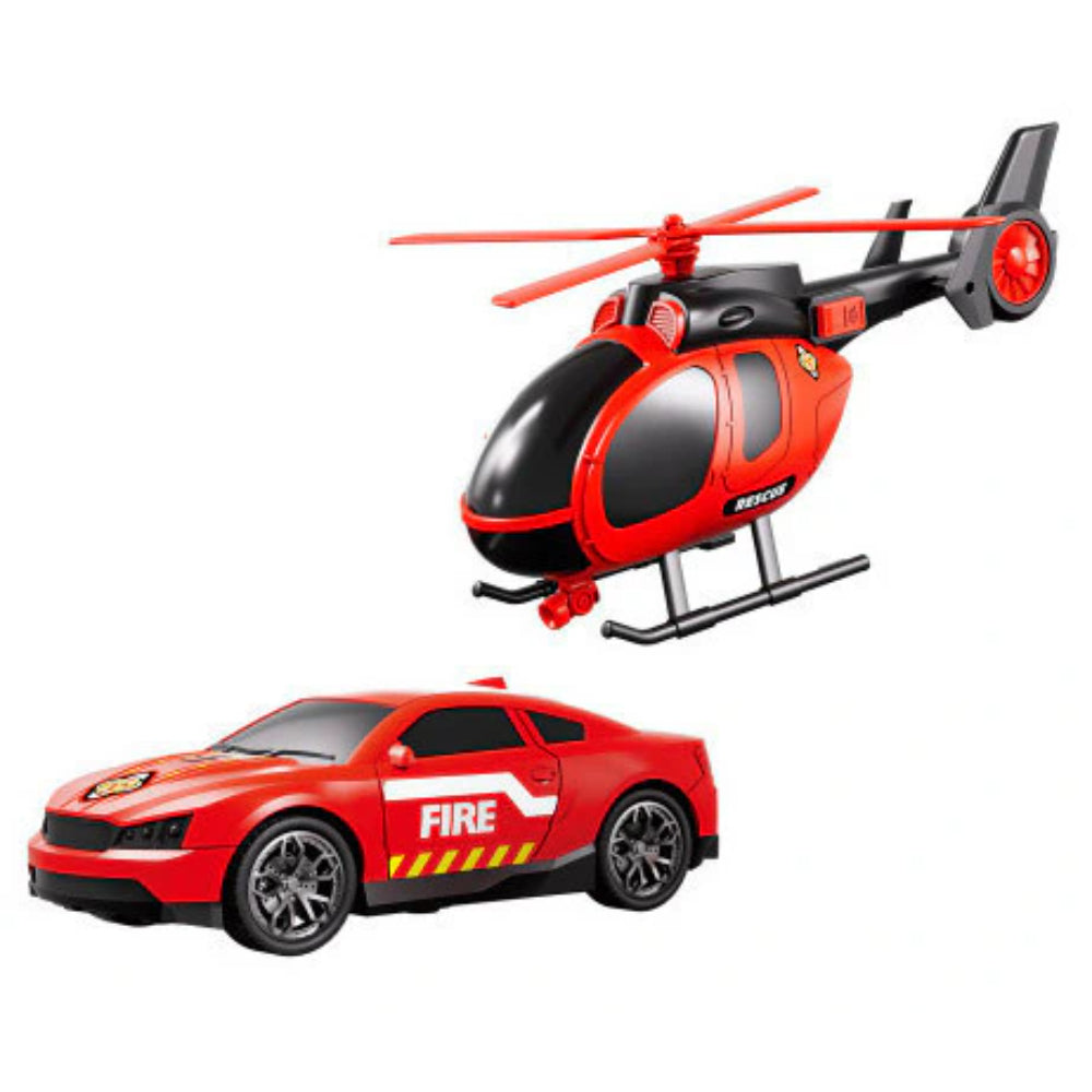 Fire Rescue Series Toy Set (Light & Sound) – Red