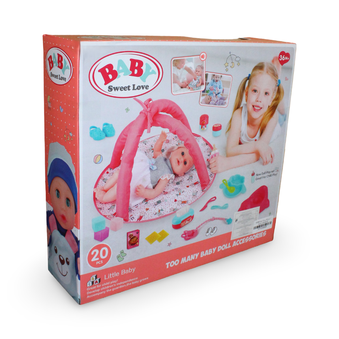 Baby Doll 35cm with 10 Melodies, Play Gym & Accessories