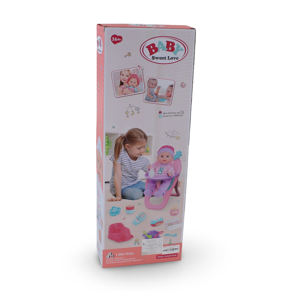 Baby Sweet Love Doll Play Set with High Chair & Accessories