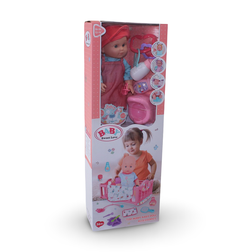 Baby Sweet Love Doll Play Set with Bed & Accessories - Toys - OKO