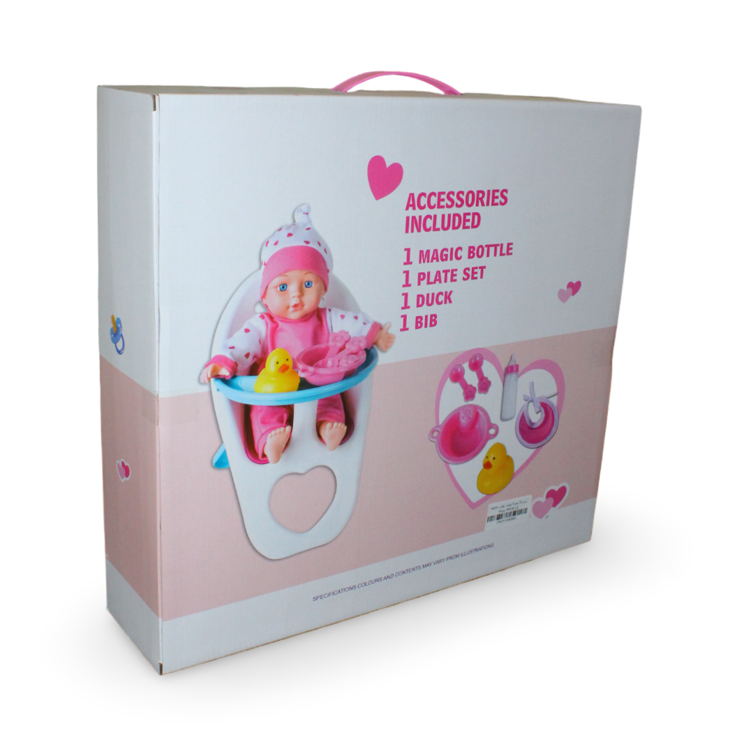 Baby Doll – 35 cm with 4 Melodies & High Chair