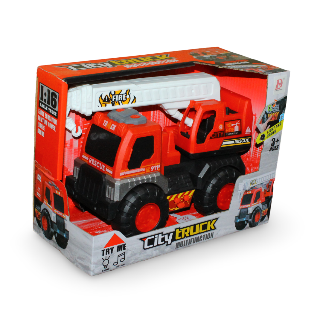 City Fire Rescue Truck with Light & Sound - Toys - Saba Toys