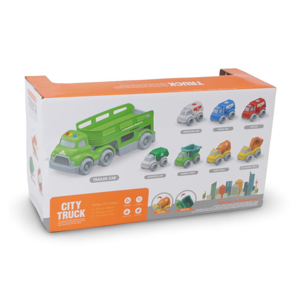 City Truck Transport Vehicle Play Set with Light & Sound