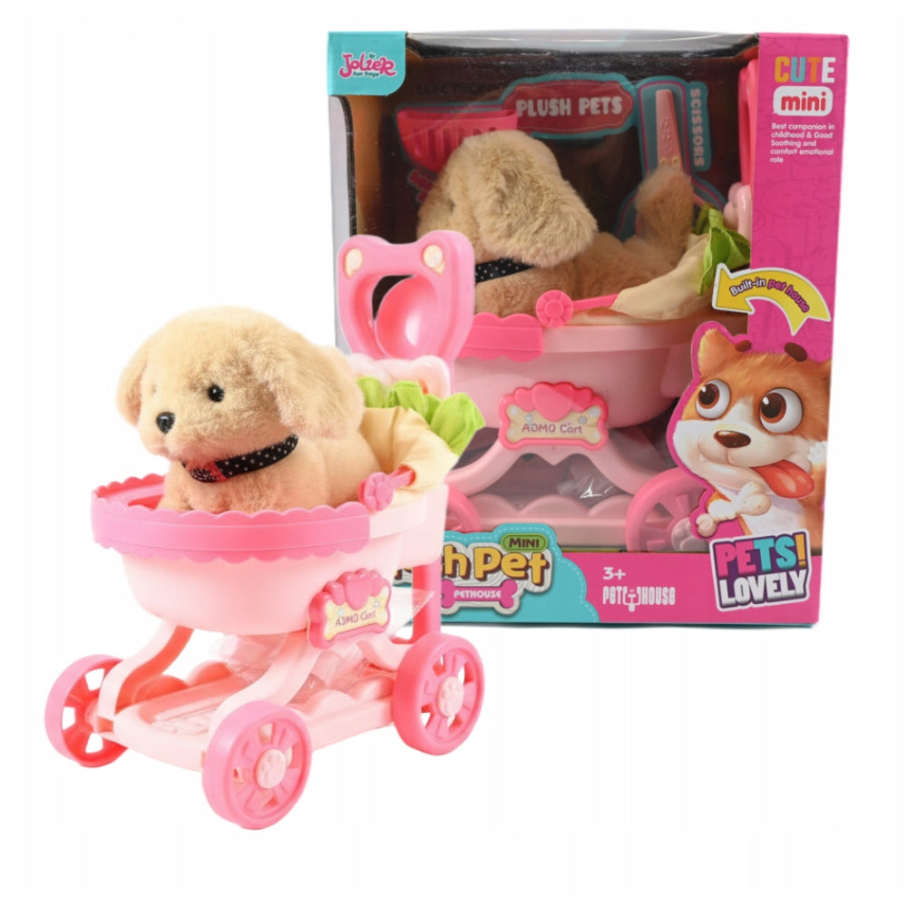 Jolier Interactive Plush Puppy Toy with Stroller and Accessories