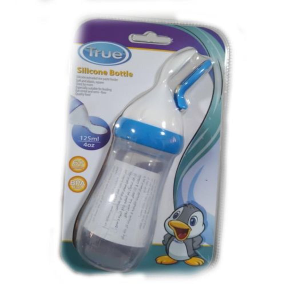 True Bottle with Silicone Spoon 125ml – Blue