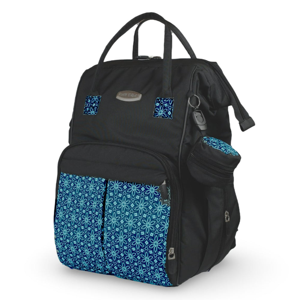 Petit Bebe Vea Baby Diaper Bag – Black & Blue