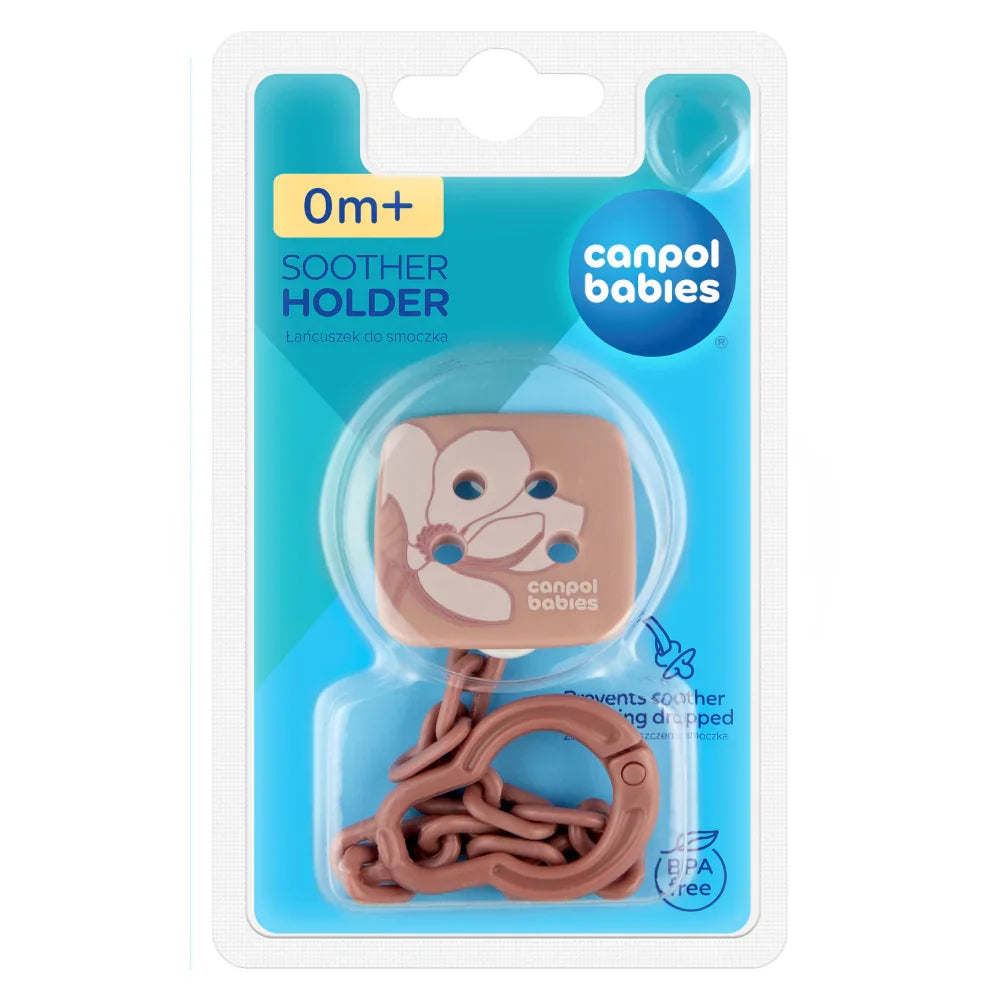 Canpol Babies Soother Holder 0m+ – Dusty Pink