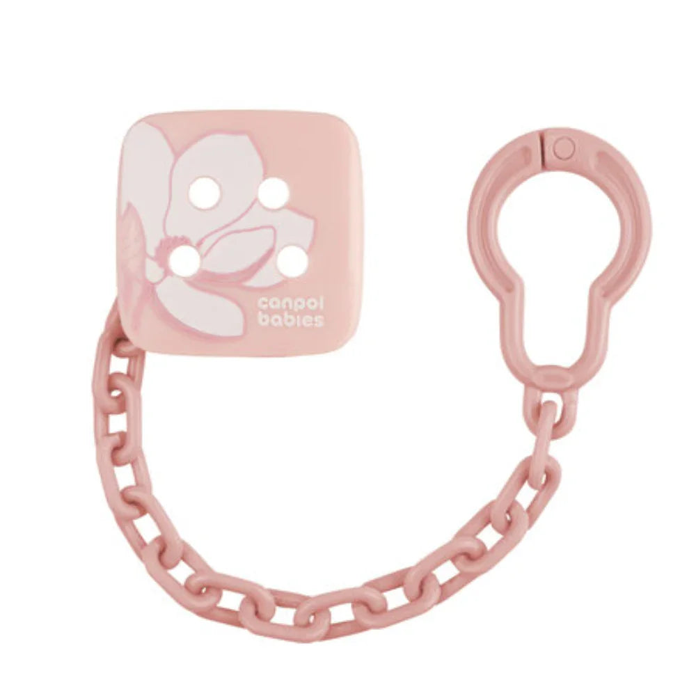 Canpol Babies Soother Holder 0m+ – Dusty Pink - Baby Essentials