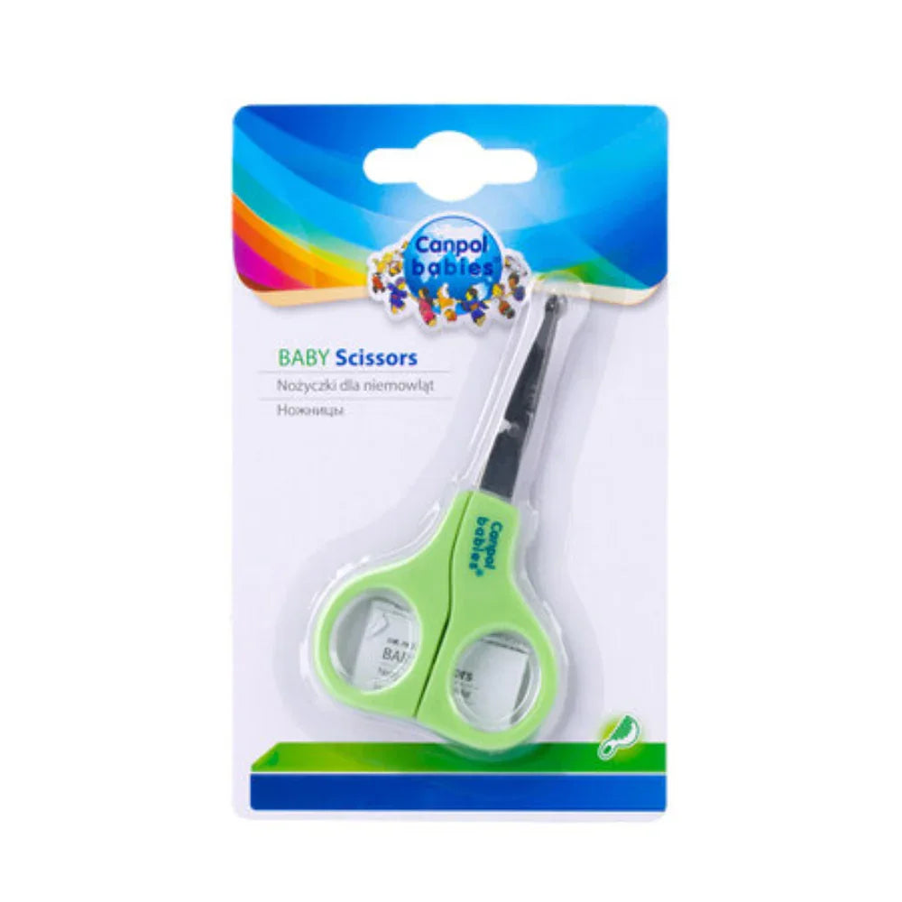 Canpol Babies Round Tip Baby Nail Scissors – Green - Baby Essentials
